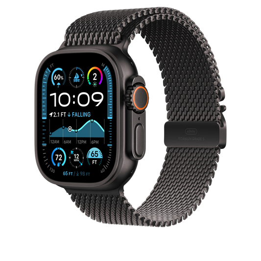 Apple Watch 44/45/46/49mm milánský tah z černého titanu – velký - iSTYLE CZ