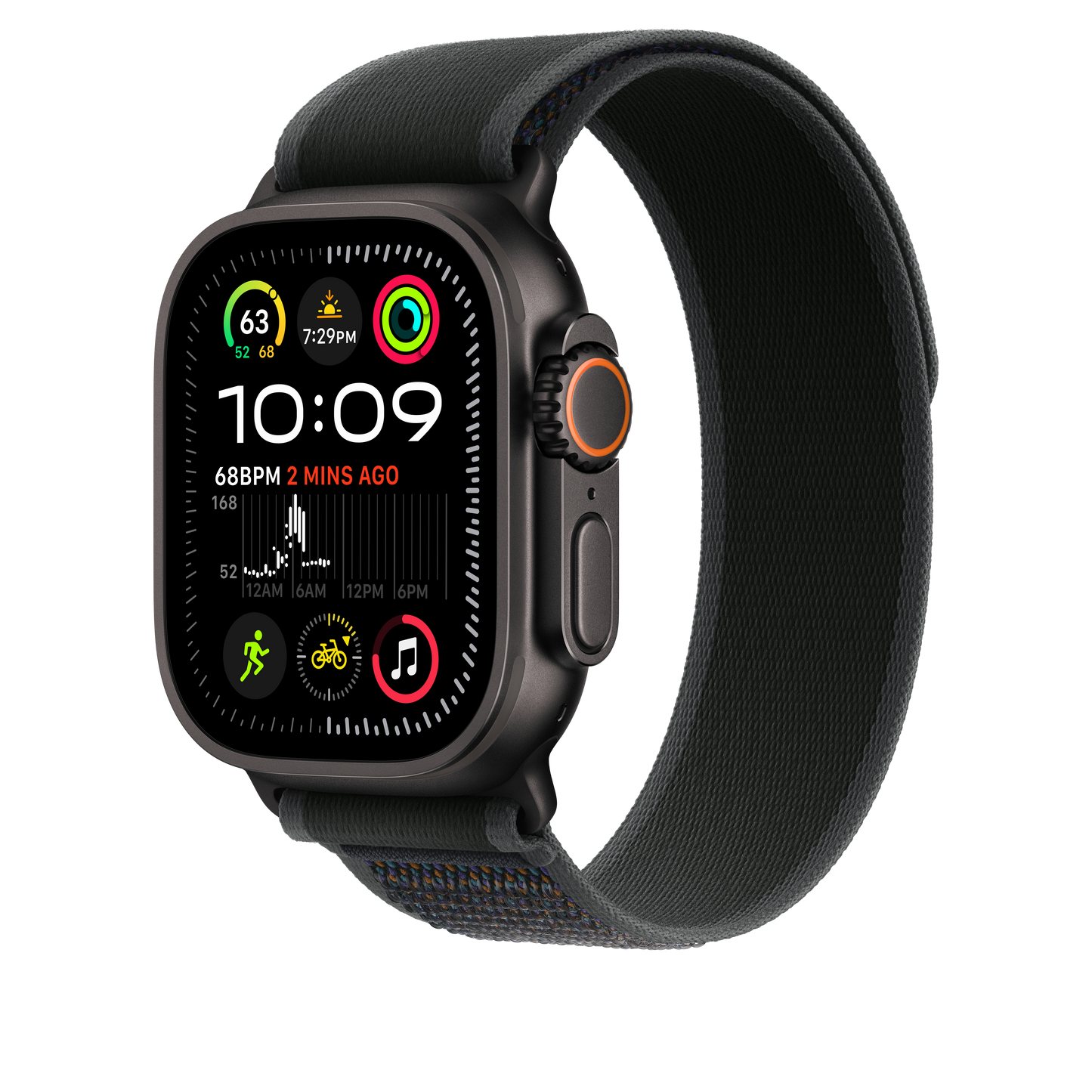 Apple Watch 44/45/46/49mm černý Trailový tah - M/L – provedení z černého titanu - iSTYLE CZ