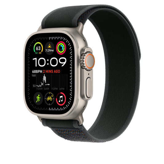 Apple Watch 44/45/46/49mm černý Trailový tah – M/L – provedení z přírodního titanu - iSTYLE CZ