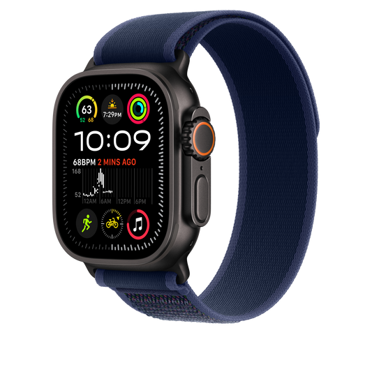 Apple Watch 44/45/46/49mm modrý Trailový tah - S/M – provedení z černého titanu - iSTYLE CZ