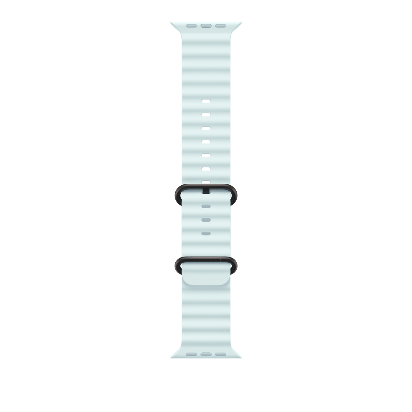 Apple Watch 44/45/46/49mm ledově modrý Oceánský řemínek – provedení z černého titanu - iSTYLE CZ