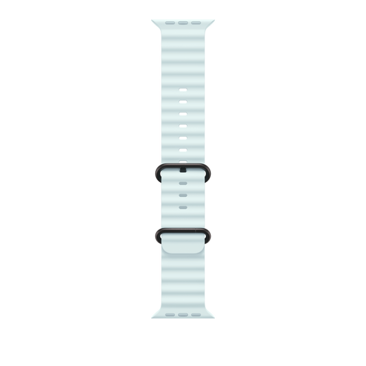 Apple Watch 44/45/46/49mm ledově modrý Oceánský řemínek – provedení z černého titanu - iSTYLE CZ