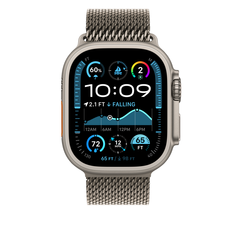 Apple Watch 44/45/46/49mm milánský tah z přírodního titanu – velký - iSTYLE CZ