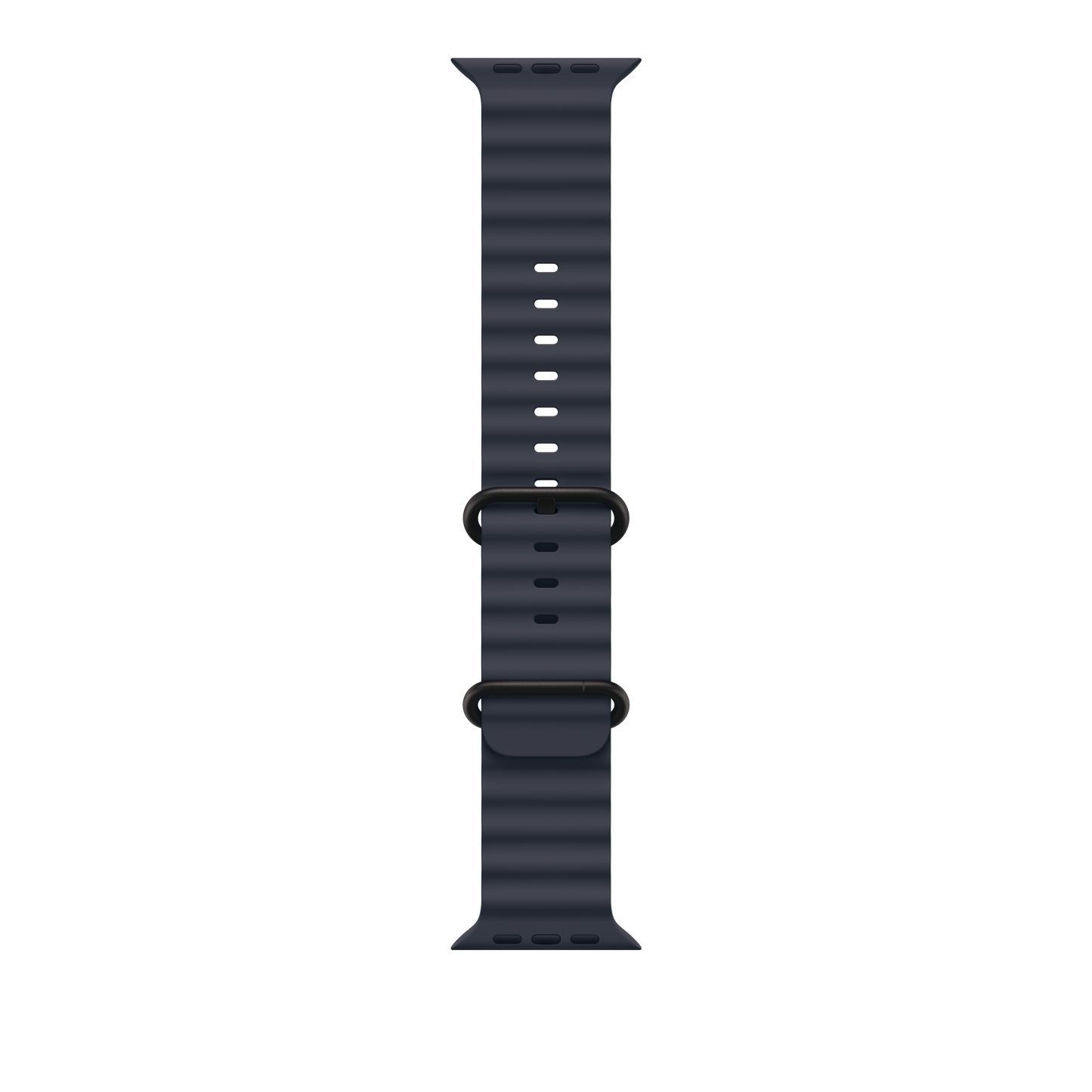 Apple Watch 44/45/46/49mm námořnicky modrý Oceánský řemínek – provedení z černého titanu - iSTYLE CZ
