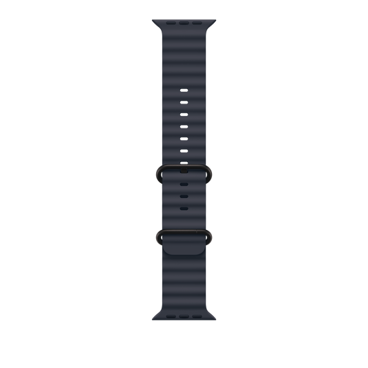Apple Watch 44/45/46/49mm námořnicky modrý Oceánský řemínek – provedení z černého titanu - iSTYLE CZ