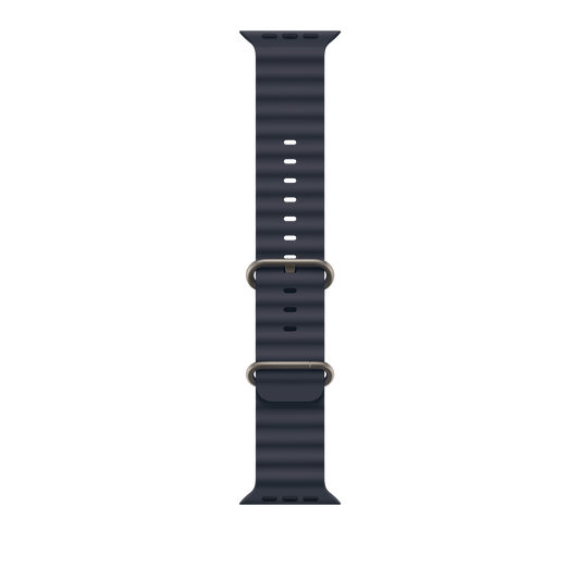 Apple Watch 44/45/46/49mm námořnicky modrý Oceánský řemínek – provedení z přírodního titanu - iSTYLE CZ