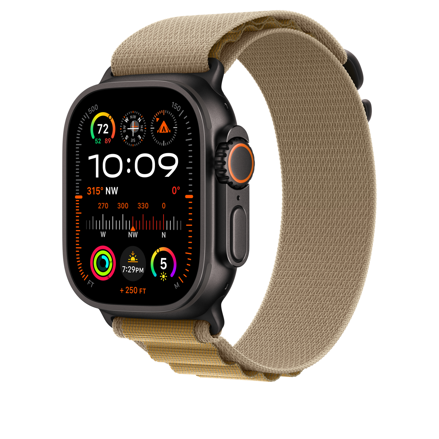 Apple 49mm žlutohnědý Alpský tah – velký – provedení z černého titanu - iSTYLE CZ
