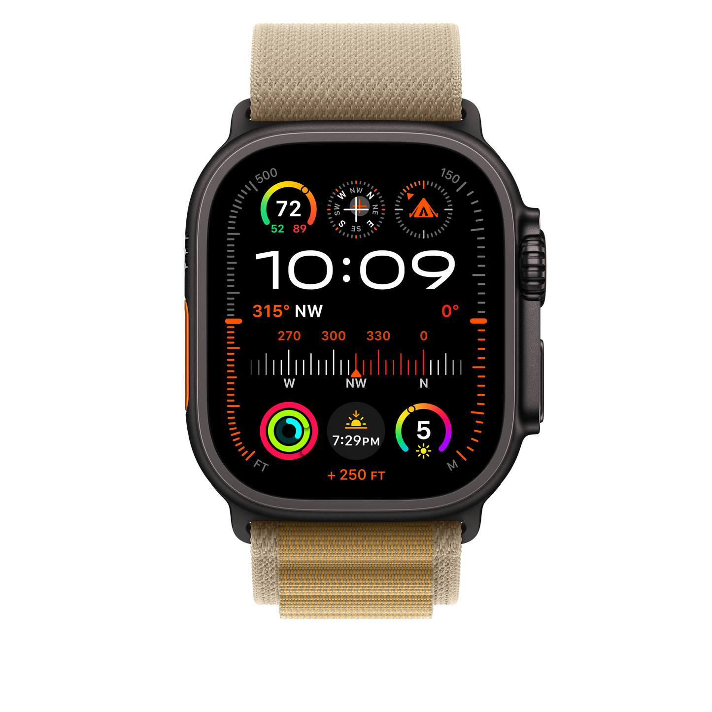 Apple 49mm žlutohnědý Alpský tah – velký – provedení z černého titanu - iSTYLE CZ