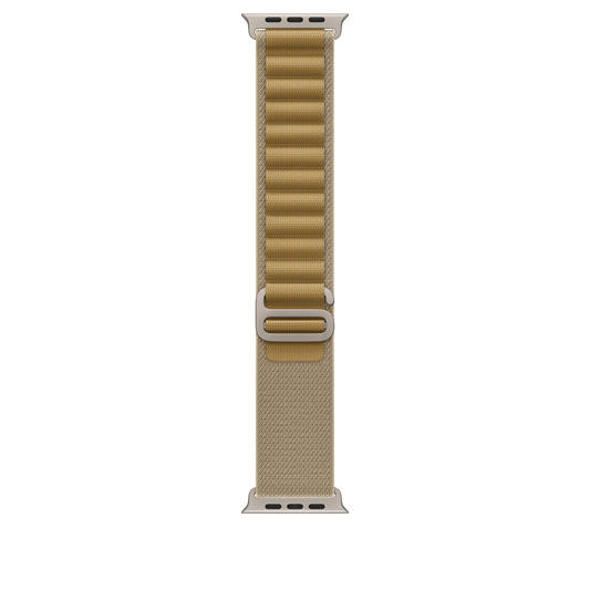 Apple Watch 44/45/46/49mm žlutohnědý Alpský tah – střední – provedení z přírodního titanu - iSTYLE CZ