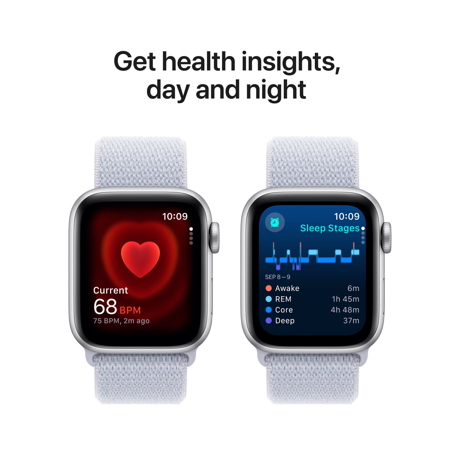 Apple Watch SE GPS 40mm stříbrné hliníkové pouzdro s oblačně modrým provlékacím sportovním řemínkem (otevřený) - iSTYLE CZ