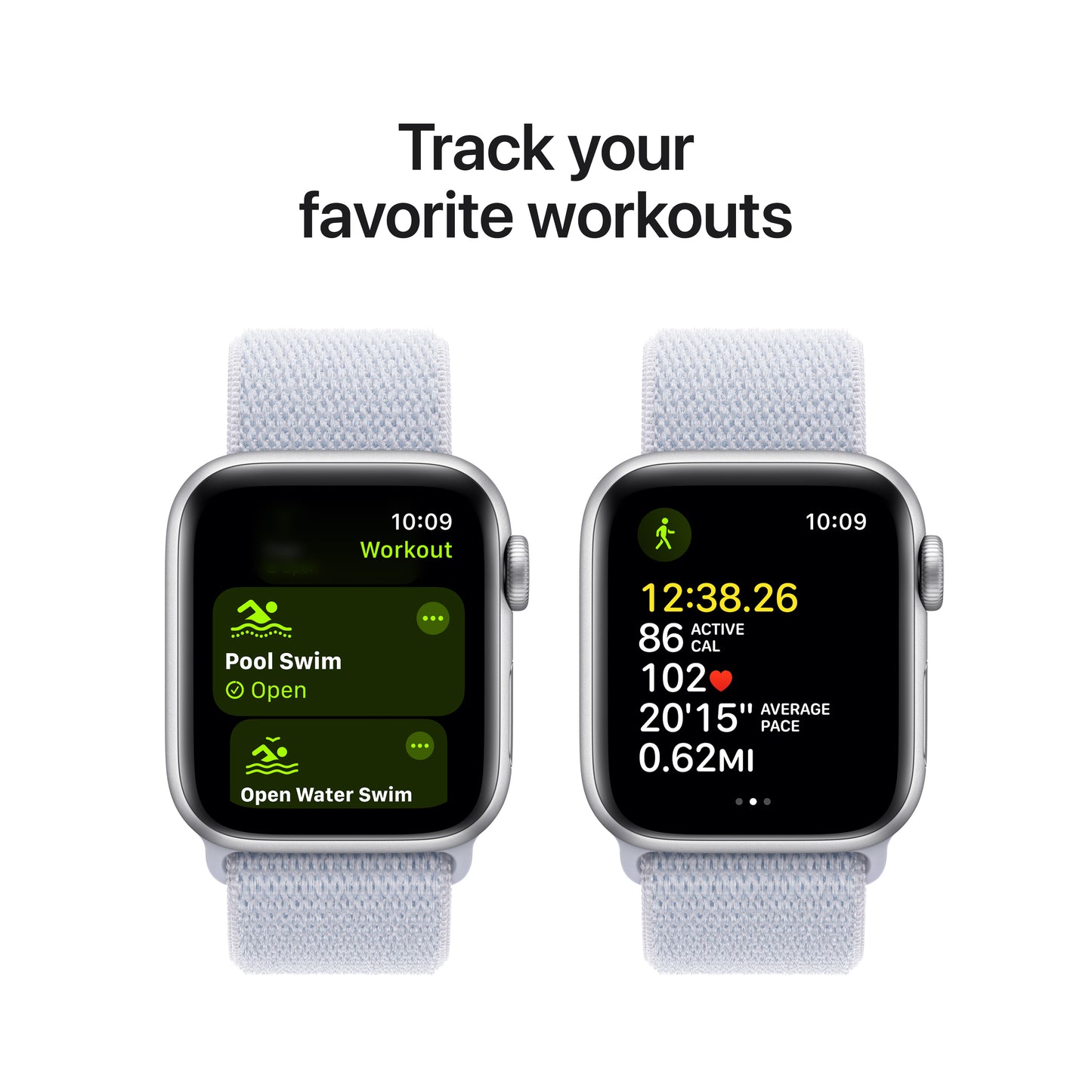 Apple Watch SE GPS 40mm stříbrné hliníkové pouzdro s oblačně modrým provlékacím sportovním řemínkem (otevřený) - iSTYLE CZ
