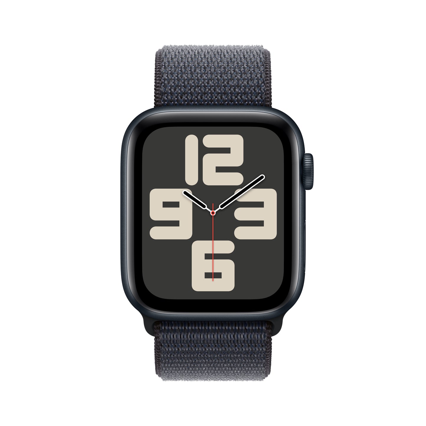 Apple Watch SE GPS 44mm temně ikoustové hliníkové pouzdro s inkoustově fialovým provlékacím sportovním řemínkem (otevřený) - iSTYLE CZ