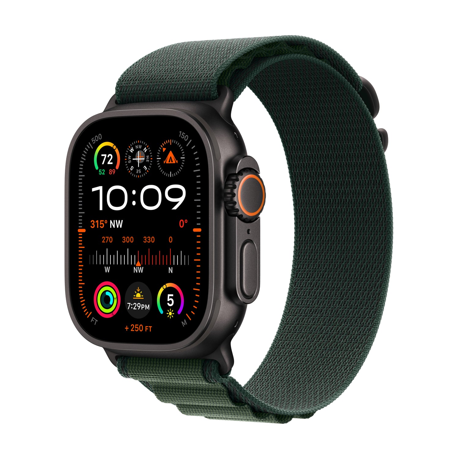 Apple Watch Ultra 2 GPS + Cellular, 49mm černě titanové pouzdro s tmavě zeleným alpským tahem - M - iSTYLE CZ