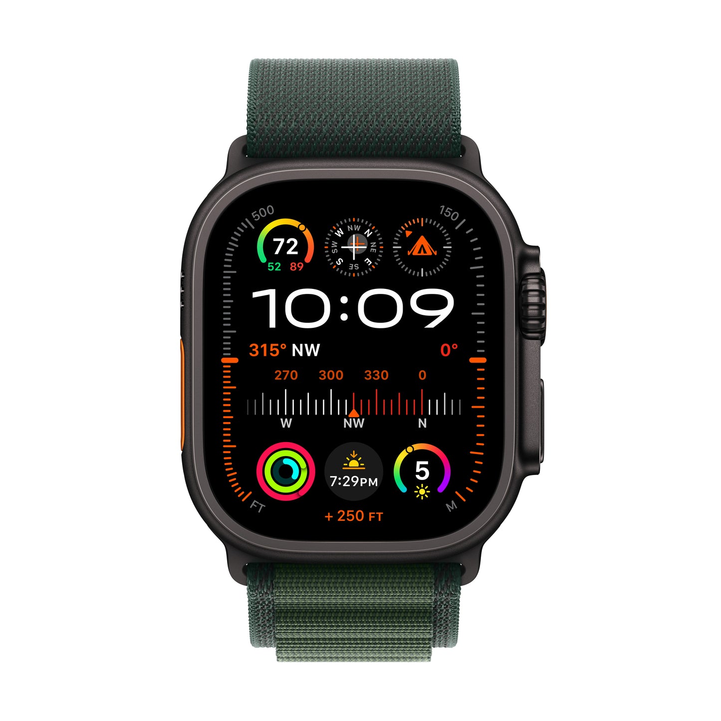 Apple Watch Ultra 2 GPS + Cellular, 49mm černě titanové pouzdro s tmavě zeleným alpským tahem - S - iSTYLE CZ