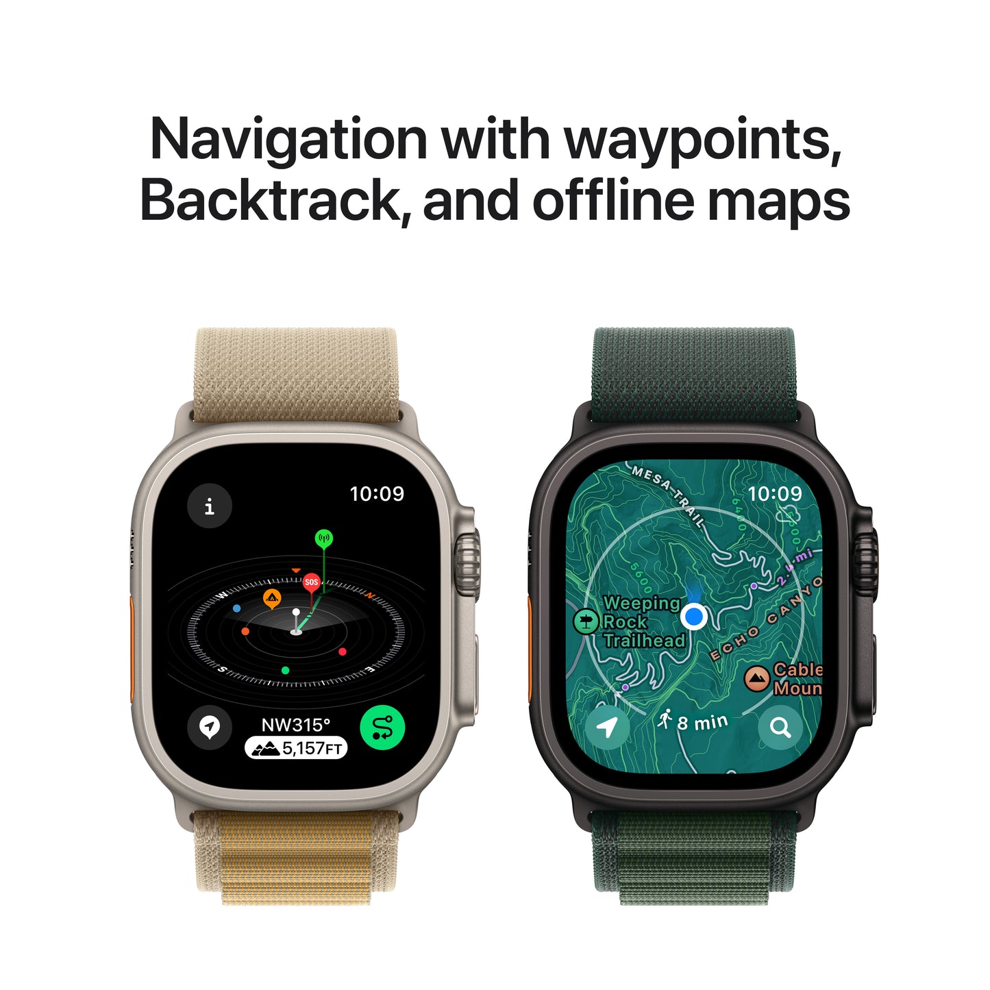 Apple Watch Ultra 2 GPS + Cellular, 49mm černě titanové pouzdro s tmavě zeleným alpským tahem - S - iSTYLE CZ