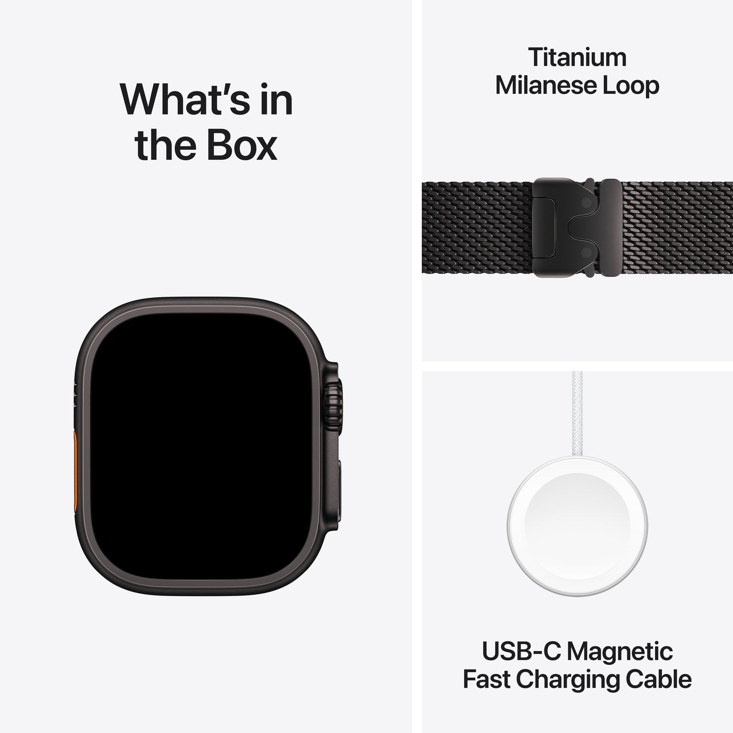 Apple Watch Ultra 2 GPS + Cellular, 49mm černě titanové pouzdro s černě titanovým milánským tahem z titanu - S - iSTYLE CZ