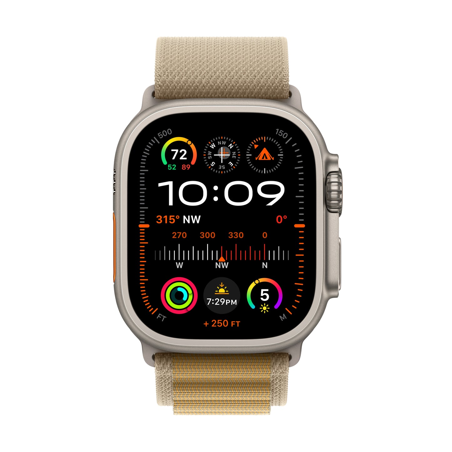 Apple Watch Ultra 2 GPS + Cellular, 49mm přírodně titanové pouzdro s žlutohnědým alpským tahem - S - iSTYLE CZ