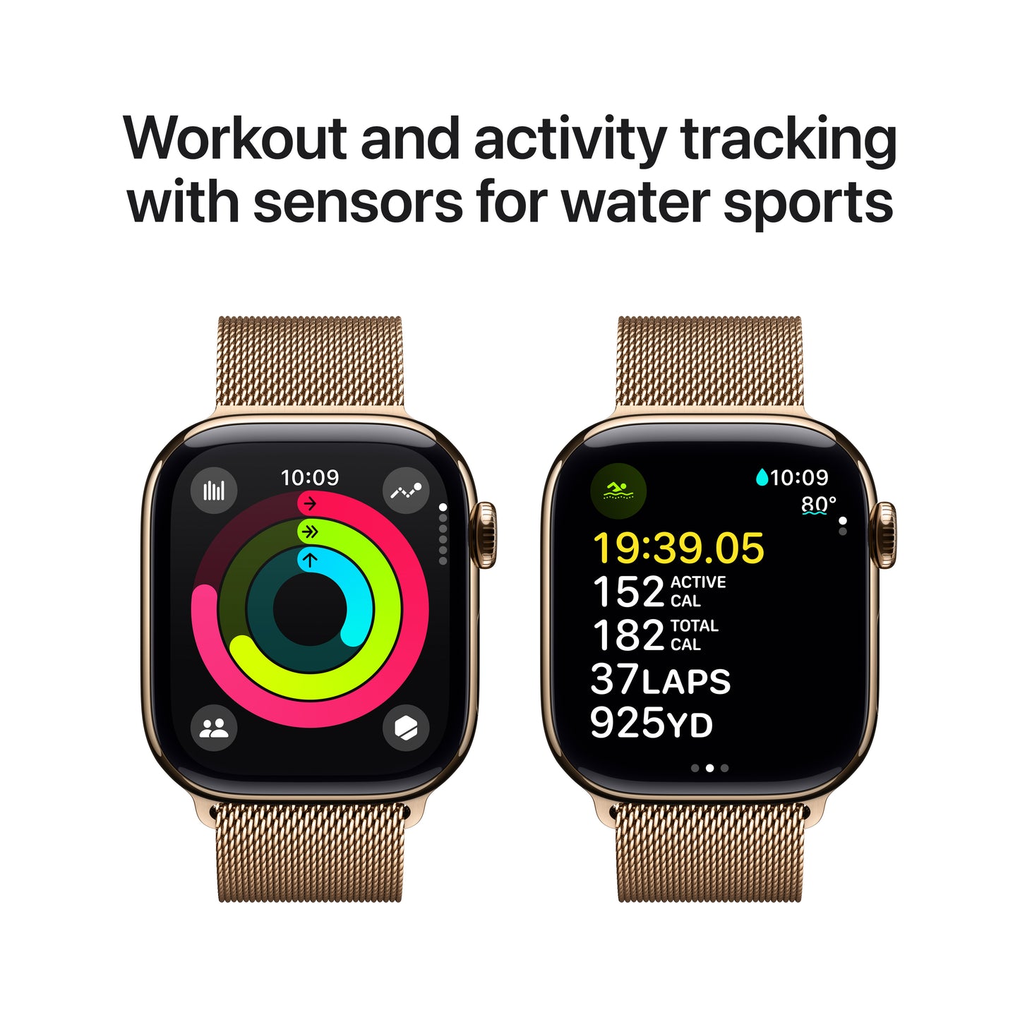 Apple Watch Series 10 GPS + Cellular 42mm zlaté titanové pouzdro se zlatým milánským tahem - iSTYLE CZ