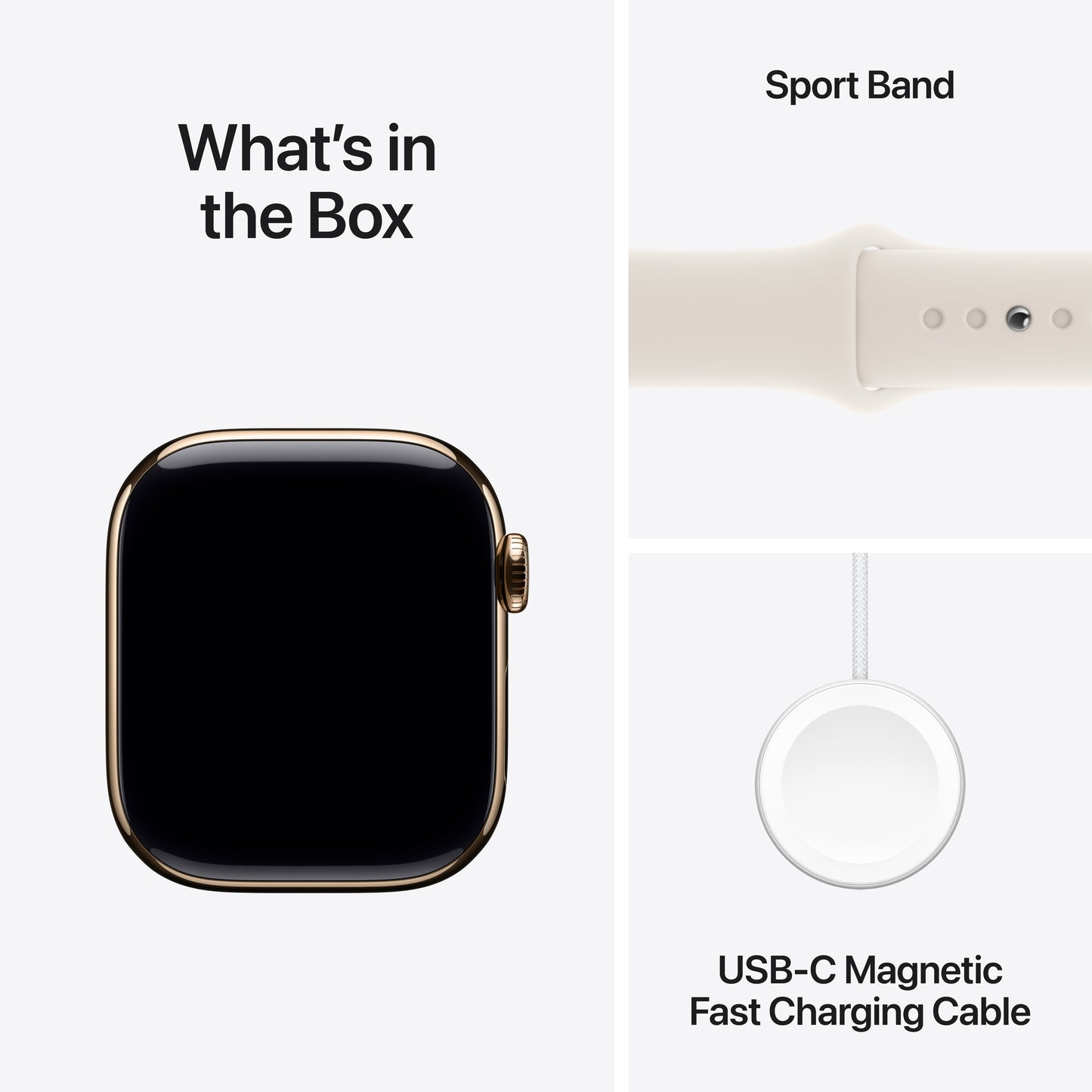 Apple Watch Series 10 GPS + Cellular 42mm zlaté titanové pouzdro s hvězdně bílým sportovním řemínkem - S/M - iSTYLE CZ