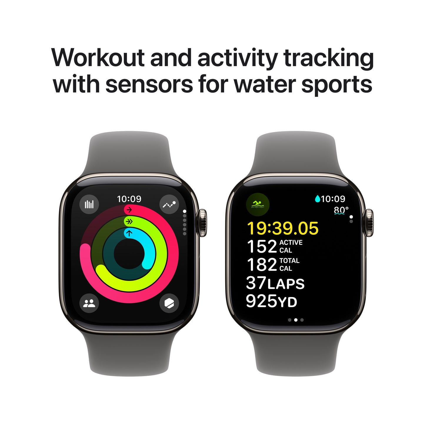 Apple Watch Series 10 GPS + Cellular 42mm přírodní titanové pouzdro se skálově šedým sportovním řemínkem - S/M - iSTYLE CZ