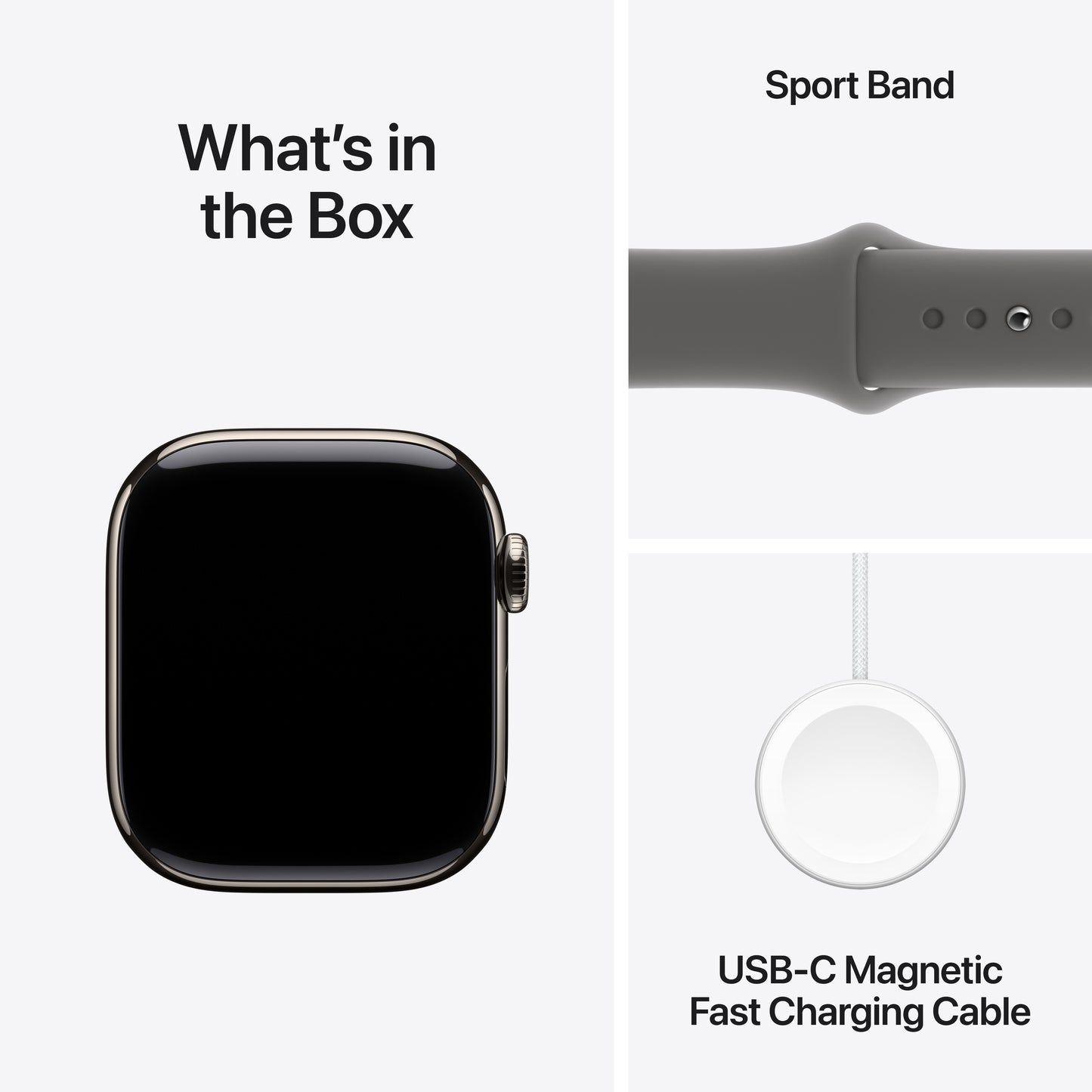 Apple Watch Series 10 GPS + Cellular 42mm přírodní titanové pouzdro se skálově šedým sportovním řemínkem - M/L - iSTYLE CZ
