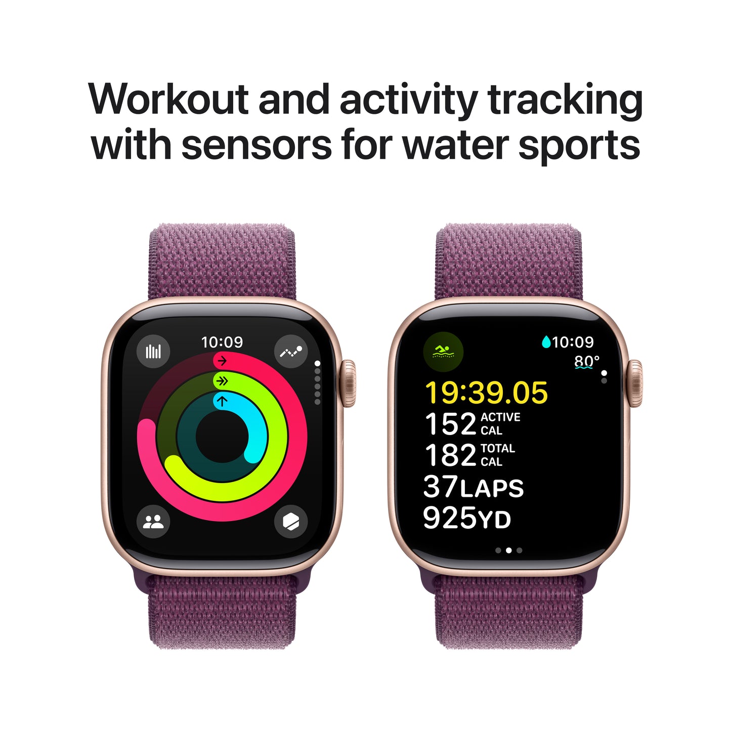 Apple Watch Series 10 GPS + Cellular 42mm růžově zlaté hliníkové pouzdro se švestkovým sportovním provlékacím řemínkem - iSTYLE CZ