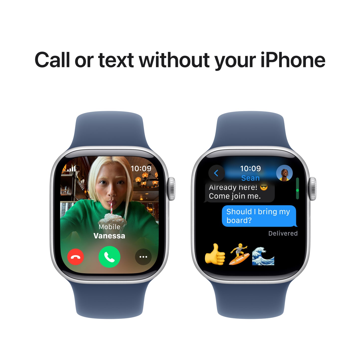 Apple Watch Series 10 GPS + Cellular 42mm stříbné hliníkové pouzdro s denimovým sportovním řemínkem - S/M - iSTYLE CZ