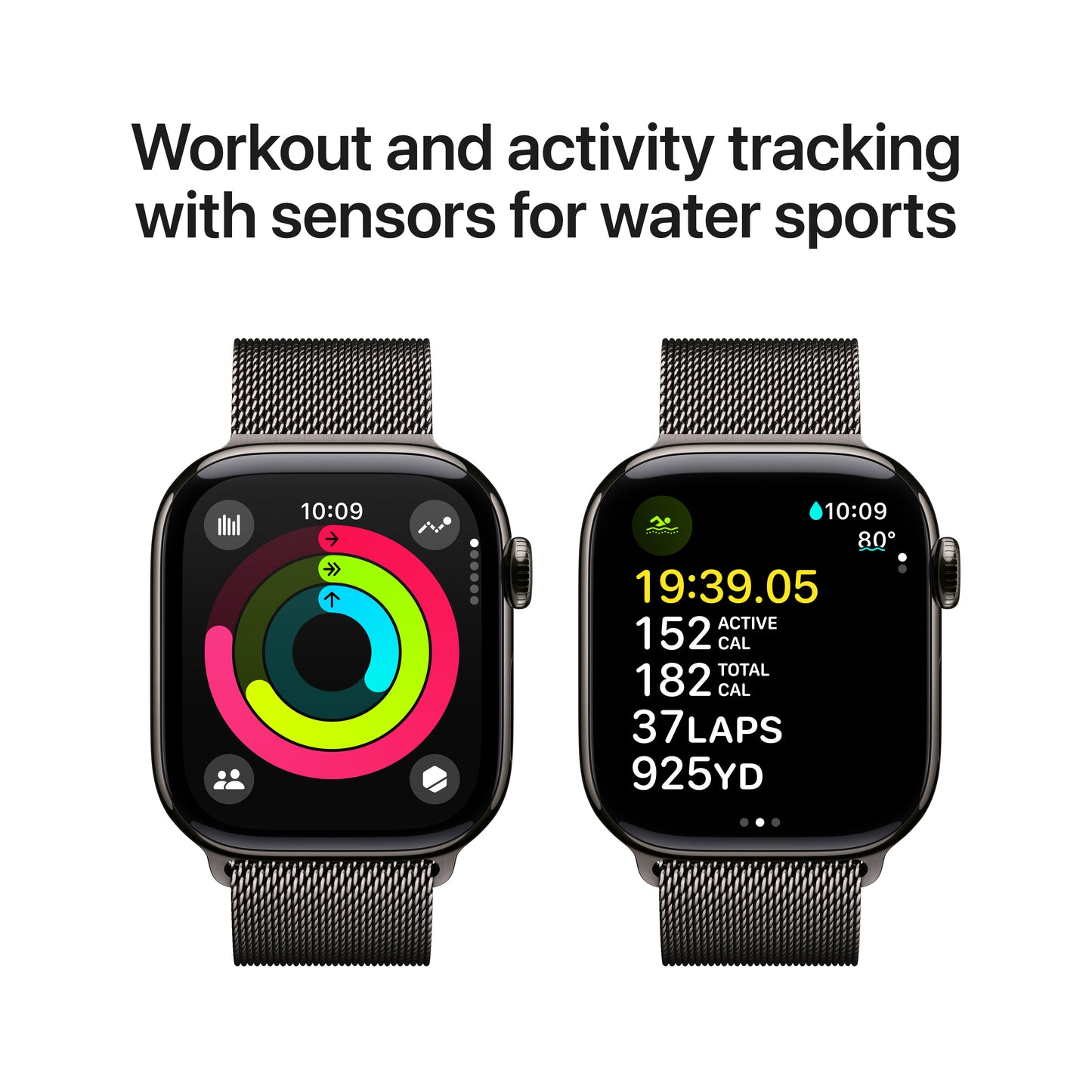 Apple Watch Series 10 GPS + Cellular 42mm břidlicově šedé titanové pouzdro s břidlicově šedým milánským tahem (otevřený) - iSTYLE CZ