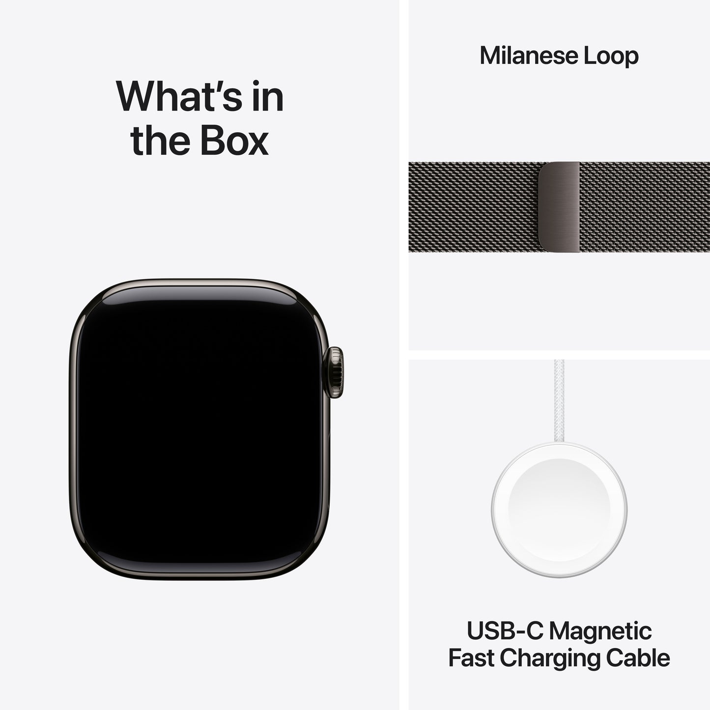 Apple Watch Series 10 GPS + Cellular 42mm břidlicově šedé titanové pouzdro s břidlicově šedým milánským tahem (otevřený) - iSTYLE CZ