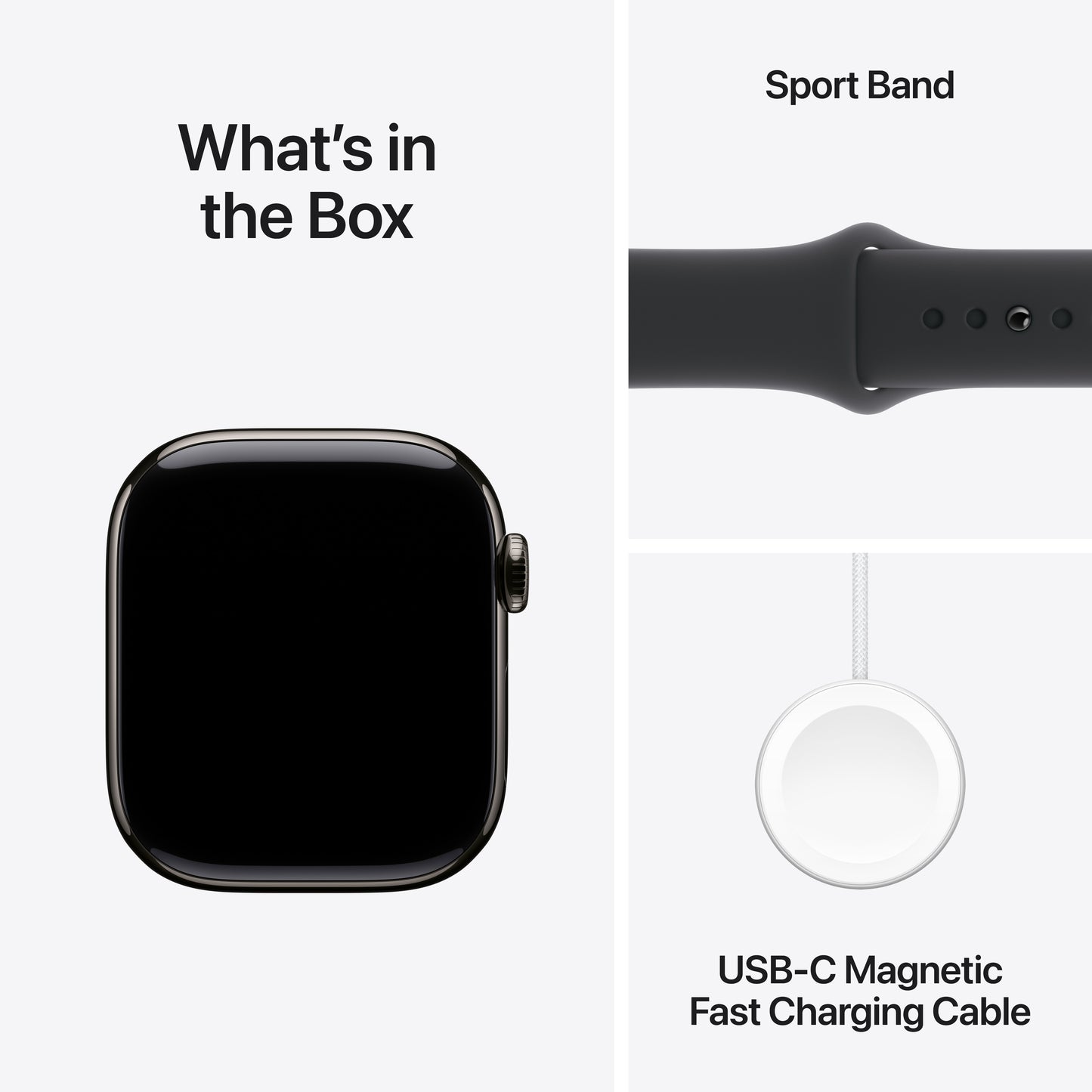 Apple Watch Series 10 GPS + Cellular 42mm břidlicově šedé titanové pouzdro s černým sportovním řemínkem - M/L - iSTYLE CZ