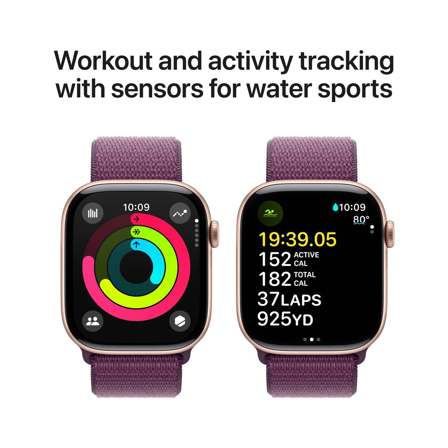 Apple Watch Series 10 GPS 46mm růžově zlaté hliníkové pouzdro se švestkovým sportovním provlékacím řemínkem - iSTYLE CZ