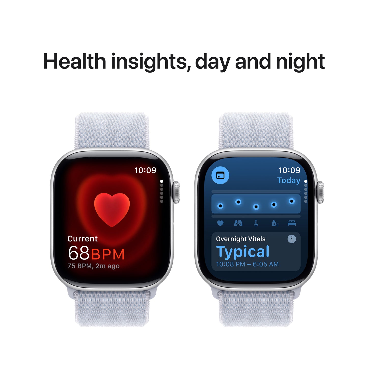 Apple Watch Series 10 GPS 46mm stříbné hliníkové pouzdro s oblačně modrým provlékacím sportovním řemínkem (otevřený) - iSTYLE CZ