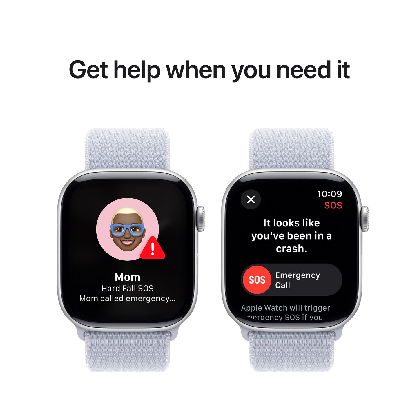 Apple Watch Series 10 GPS 46mm stříbné hliníkové pouzdro s oblačně modrým provlékacím sportovním řemínkem (otevřený) - iSTYLE CZ
