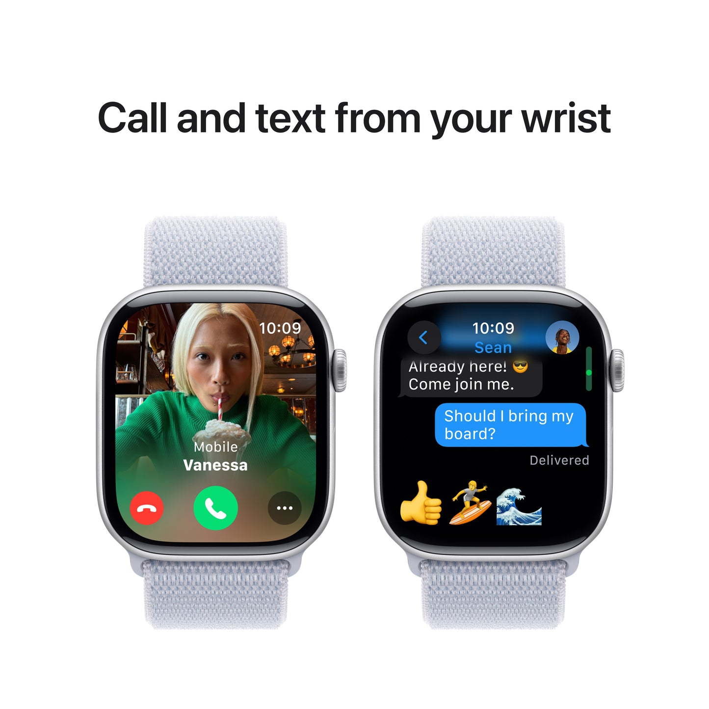 Apple Watch Series 10 GPS 46mm stříbné hliníkové pouzdro s oblačně modrým provlékacím sportovním řemínkem (otevřený) - iSTYLE CZ
