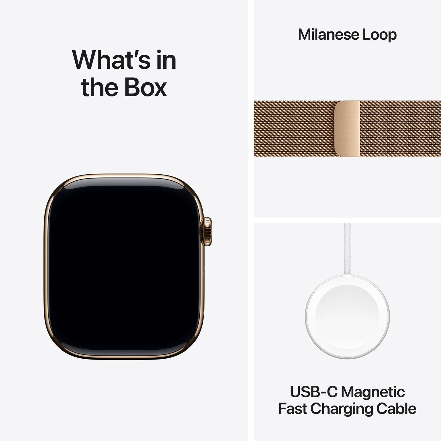 Apple Watch Series 10 GPS + Cellular 46mm zlaté titanové pouzdro se zlatým milánským tahem - S/M (otevřený) - iSTYLE CZ