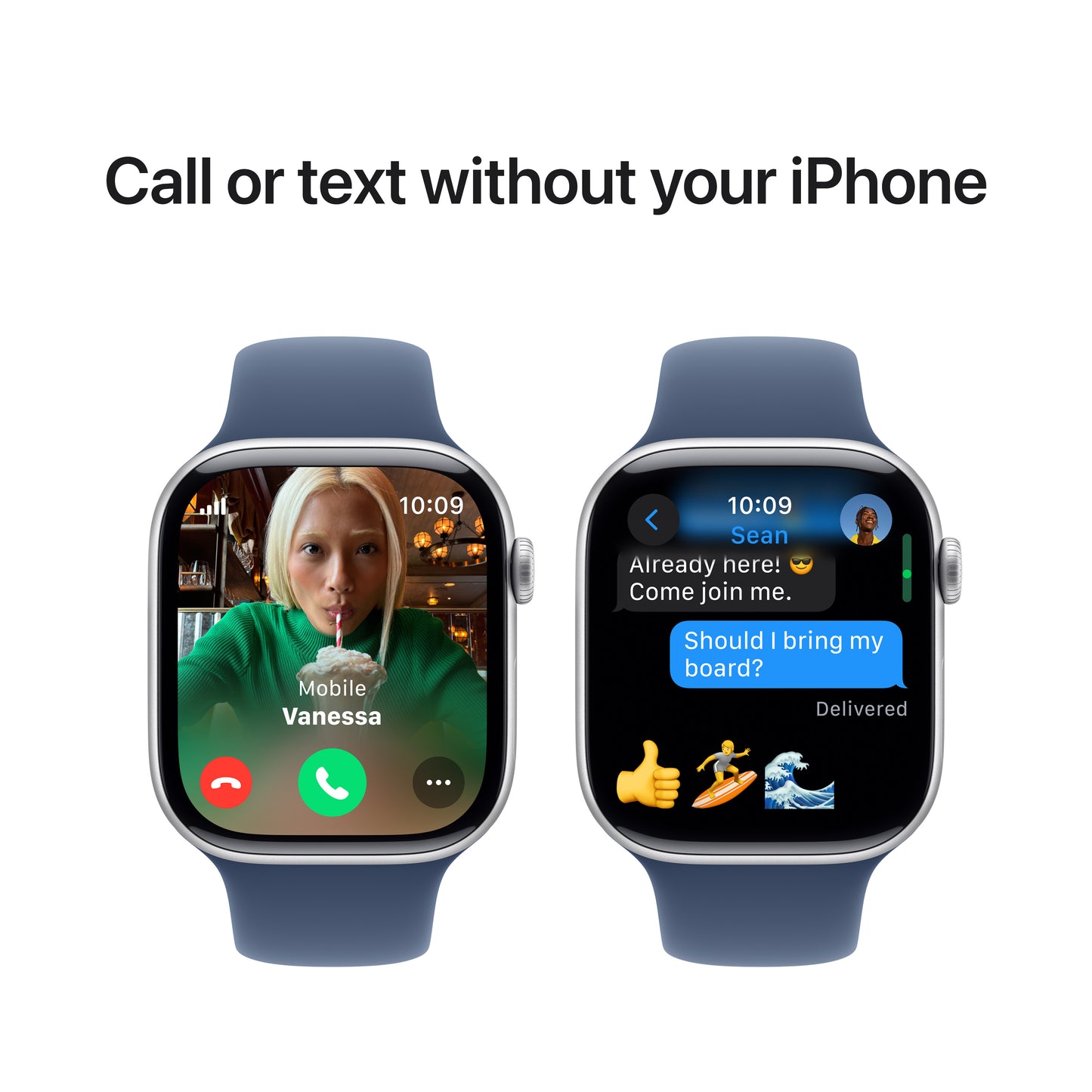 Apple Watch Series 10 GPS + Cellular 46mm stříbné hliníkové pouzdro s denimovým sportovním řemínkem - M/L - iSTYLE CZ