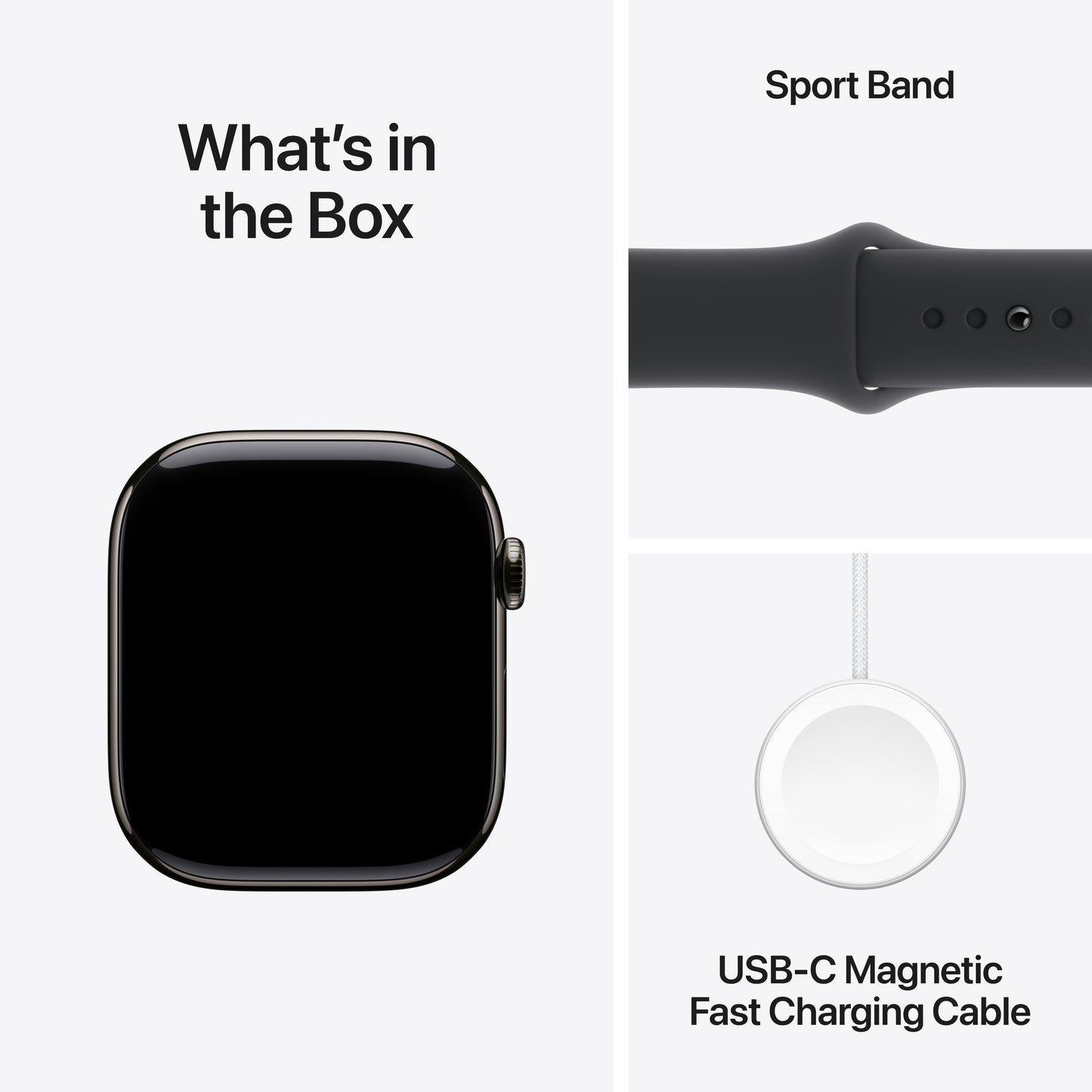 Apple Watch Series 10 GPS + Cellular 46mm břidlicově šedé titanové pouzdro s černým sportovním řemínkem - S/M (otevřený) - iSTYLE CZ