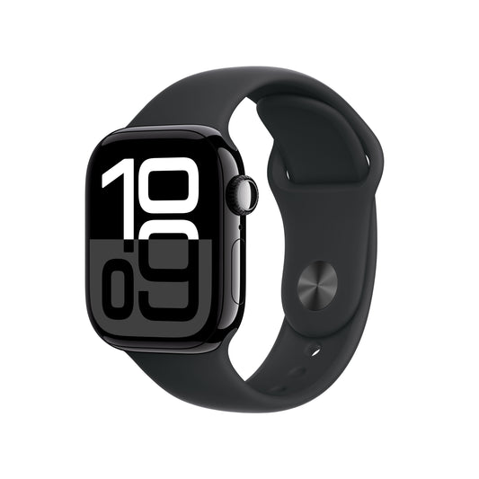 Apple Watch Series 10 GPS 42mm klavírně černé hliníkové pouzdro s černým sportovním řemínkem - M/L - iSTYLE CZ