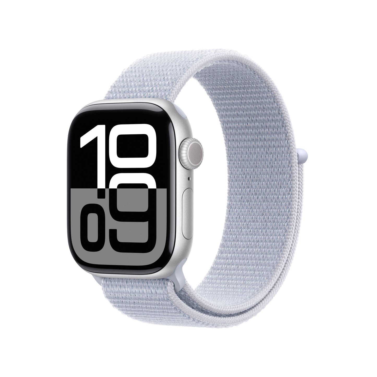 Apple Watch Series 10 GPS 42mm stříbné hliníkové pouzdro s oblačně modrým provlékacím sportovním řemínkem - iSTYLE CZ