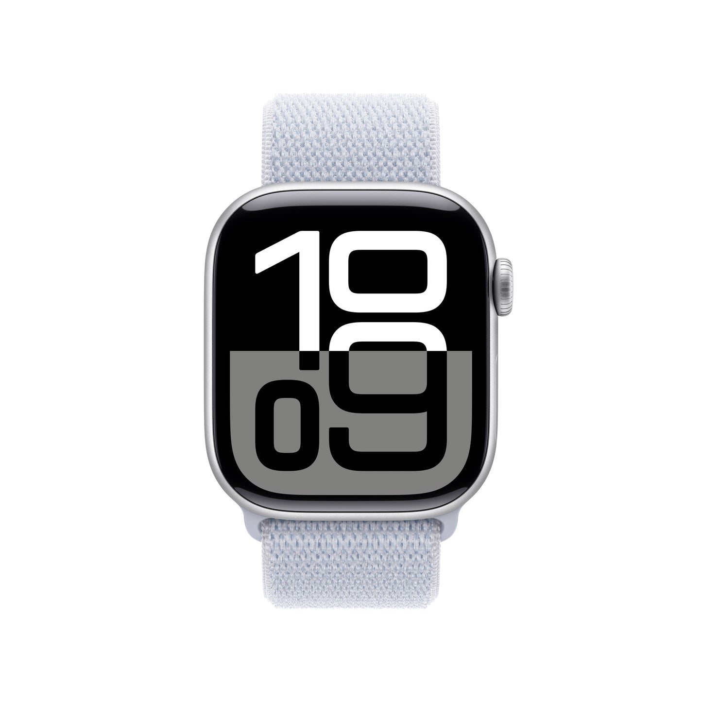 Apple Watch Series 10 GPS 42mm stříbné hliníkové pouzdro s oblačně modrým provlékacím sportovním řemínkem - iSTYLE CZ