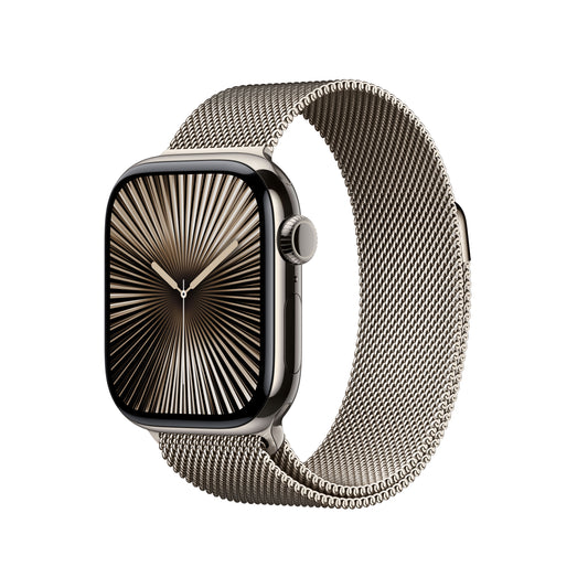 Apple Watch Series 10 GPS + Cellular 42mm přírodní titanové pouzdro s přírodním milánským tahem - iSTYLE CZ