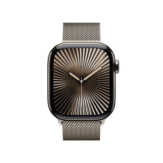Apple Watch Series 10 GPS + Cellular 42mm přírodní titanové pouzdro s přírodním milánským tahem - iSTYLE CZ
