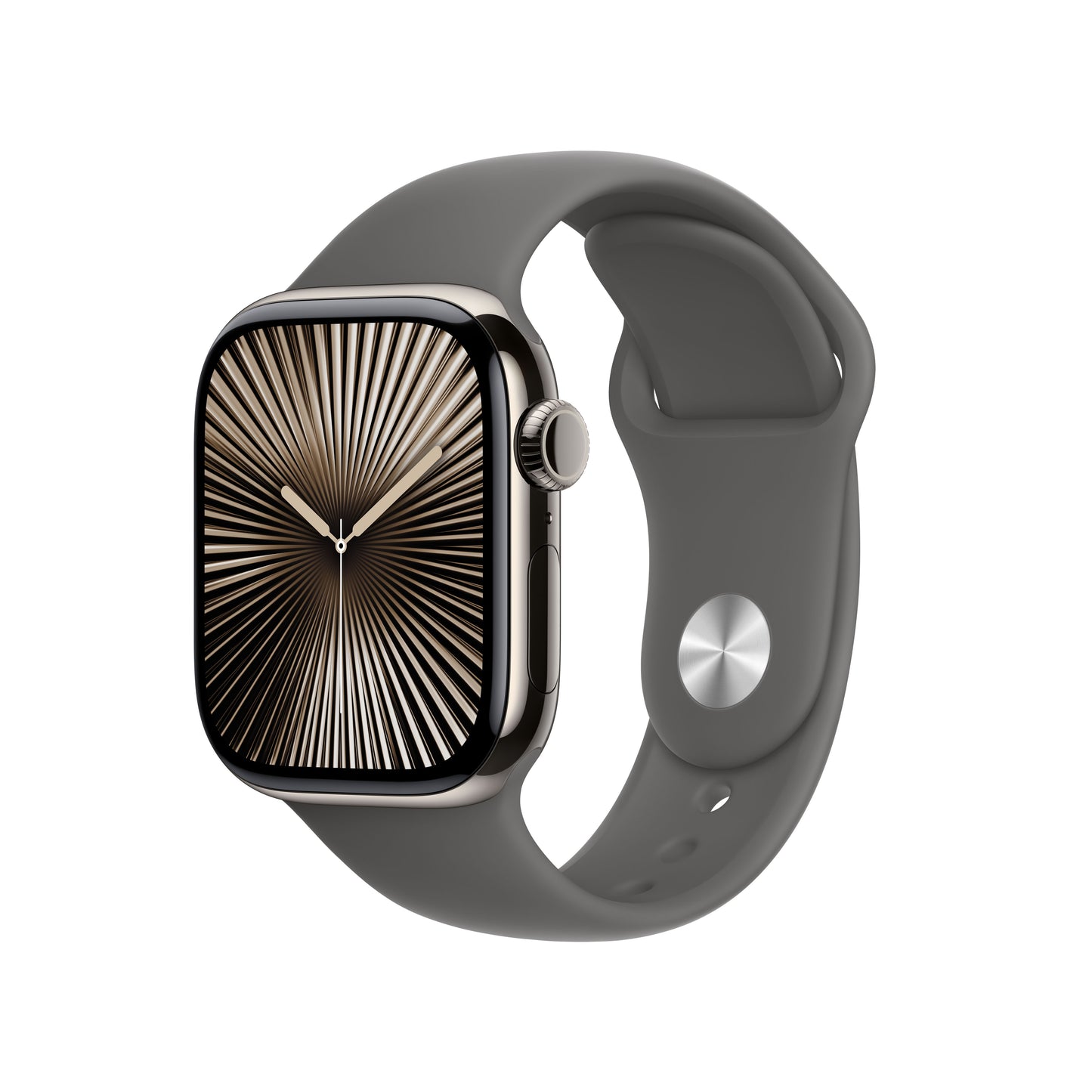 Apple Watch Series 10 GPS + Cellular 42mm přírodní titanové pouzdro se skálově šedým sportovním řemínkem - S/M - iSTYLE CZ