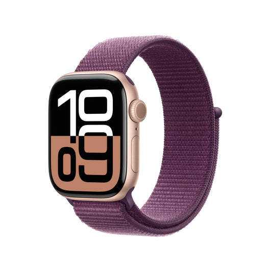 Apple Watch Series 10 GPS + Cellular 42mm růžově zlaté hliníkové pouzdro se švestkovým sportovním provlékacím řemínkem - iSTYLE CZ