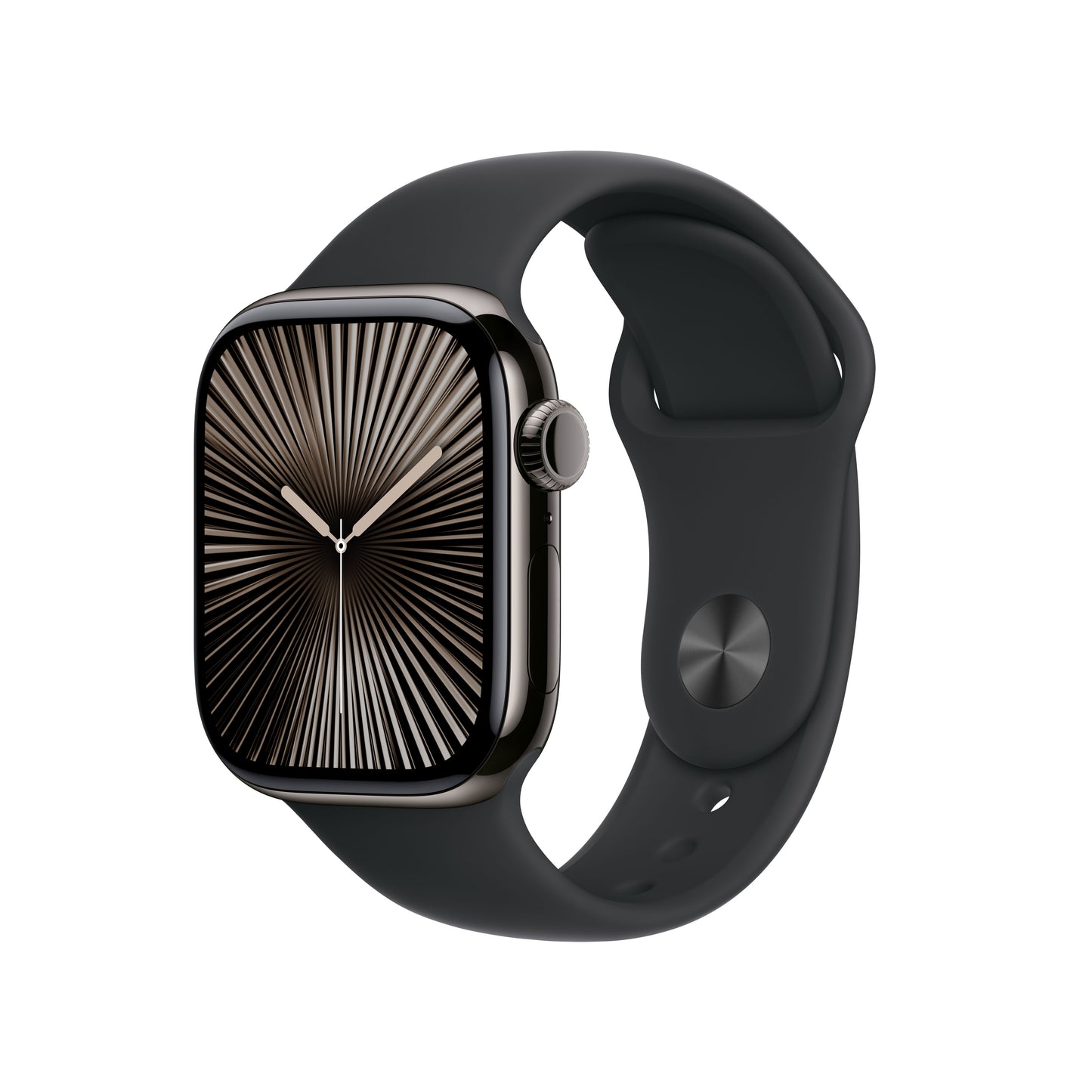 Apple Watch Series 10 GPS + Cellular 42mm břidlicově šedé titanové pouzdro s černým sportovním řemínkem - M/L - iSTYLE CZ