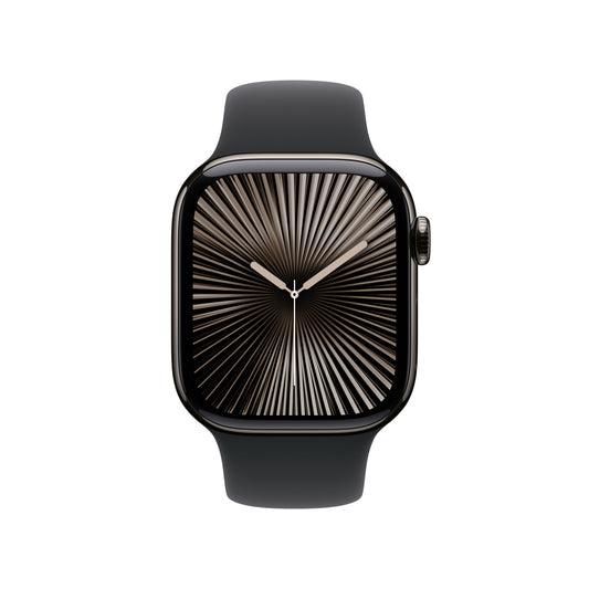 Apple Watch Series 10 GPS + Cellular 42mm břidlicově šedé titanové pouzdro s černým sportovním řemínkem - M/L - iSTYLE CZ