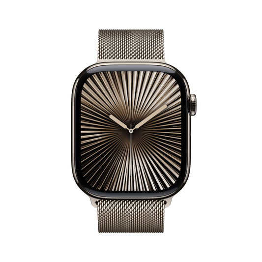 Apple Watch Series 10 GPS + Cellular 46mm přírodní titanové pouzdro s přírodním milánským tahem - M/L - iSTYLE CZ