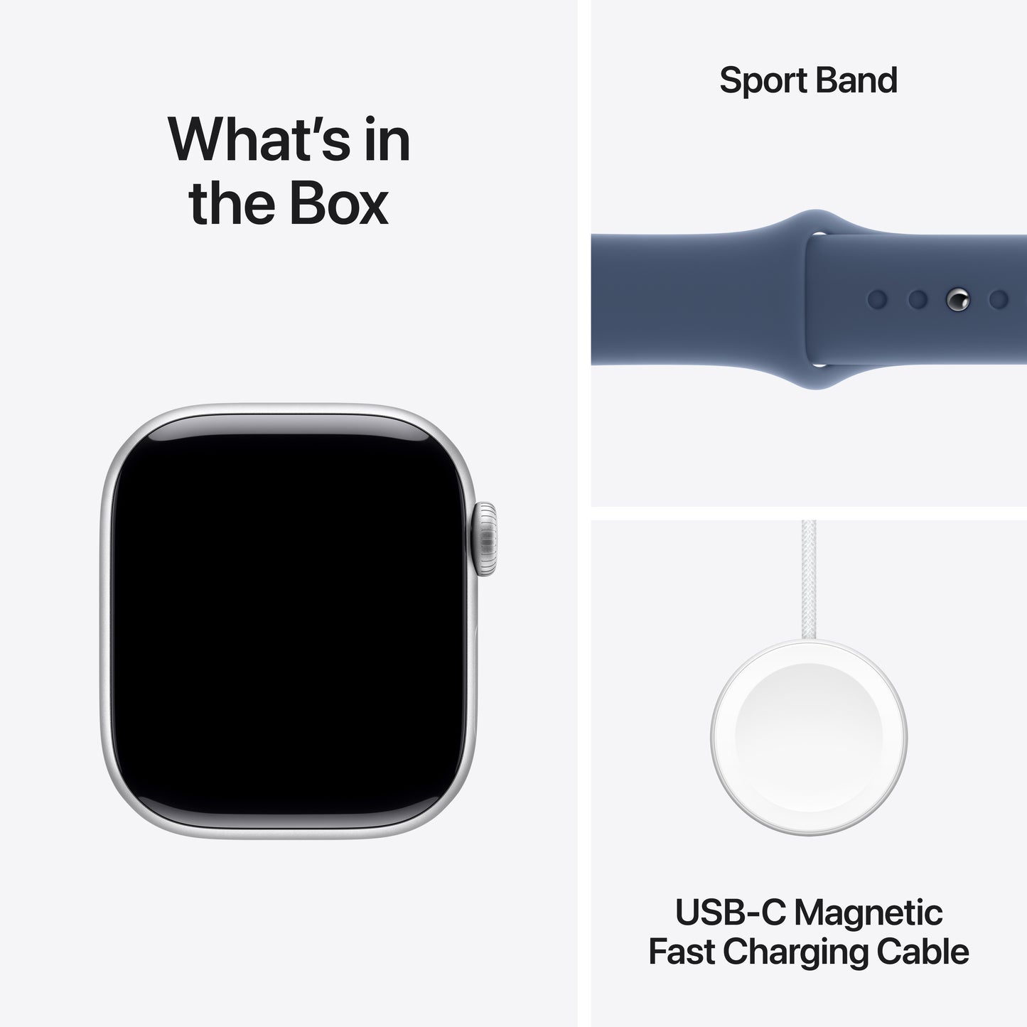 Apple Watch Series 10 GPS 42mm stříbné hliníkové pouzdro s denimovým sportovním řemínkem - S/M - iSTYLE CZ