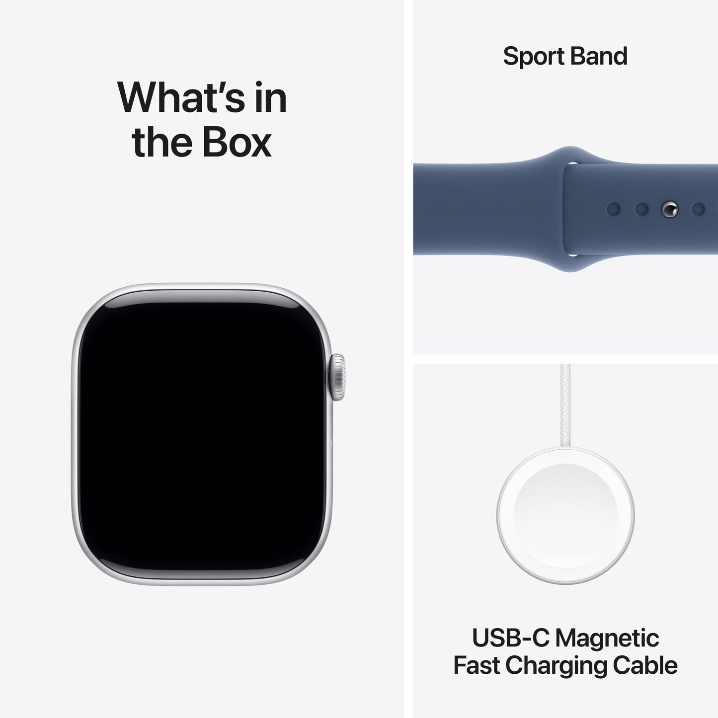 Apple Watch Series 10 GPS 46mm stříbné hliníkové pouzdro s denimovým sportovním řemínkem - M/L - iSTYLE CZ