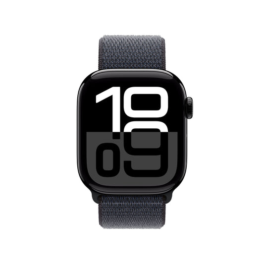Apple Watch Series 10 GPS 42mm klavírně černé hliníkové pouzdro s inkoustově fialovým sportovním provlékacím řemínkem - iSTYLE CZ
